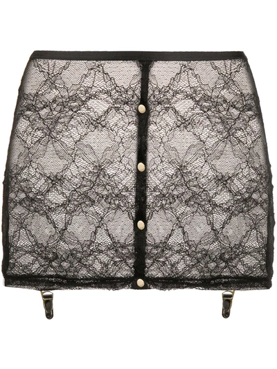 Maison Close Lace Suspender Skirt In Black