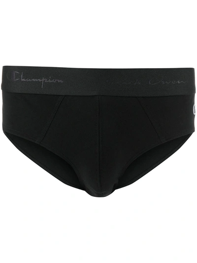 Rick Owens X Champion Pull-on Logo Briefs In Black