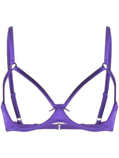 Fleur Du Mal Bondage Underwire Bra In Purple