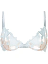 Fleur Du Mal Lily Plunge Demi Bra In Blue