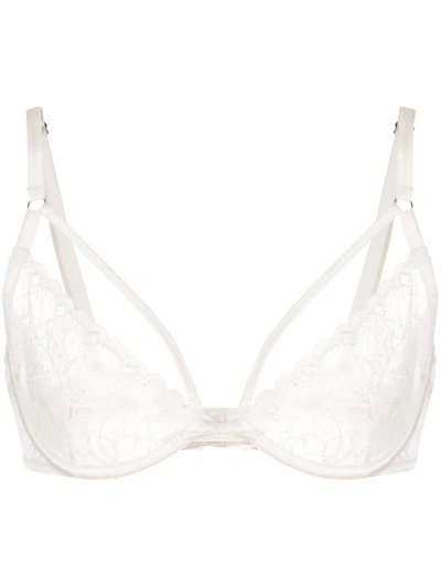 Fleur Du Mal Off-white Gardenia Demi Bra