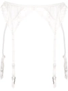 Fleur Du Mal White Gardenia Garter Belt In White