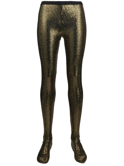 Gucci Sequin-embellished Tights In Gold