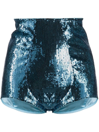 Dolce & Gabbana Sequin-embellished Briefs In Blue