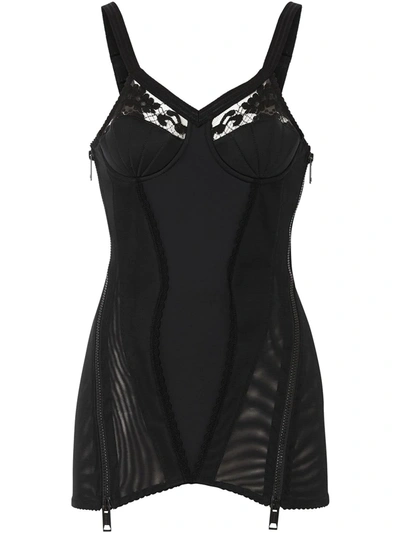 Burberry Lace Detail Corset Top In Black