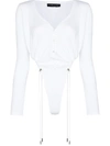 Y/PROJECT V-NECK TOGGLE-TIE BODYSUIT