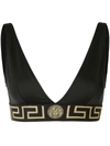 Versace Black Medusa Empire Triangle Bikini Top In Black