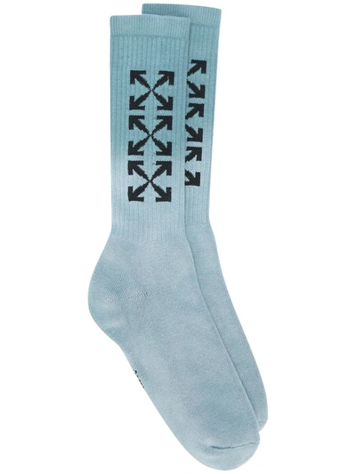 Off-white Arrows Tie-dye Socks In Blue