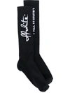 OFF-WHITE QUOTE PRINT LONG SOCKS