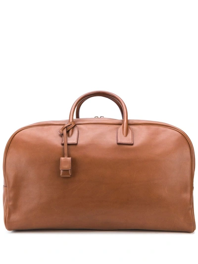 Saint Laurent Top Handles Bowling Bag In Brown