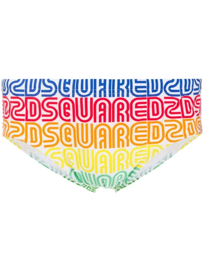 Dsquared2 Logo Print Briefs In White