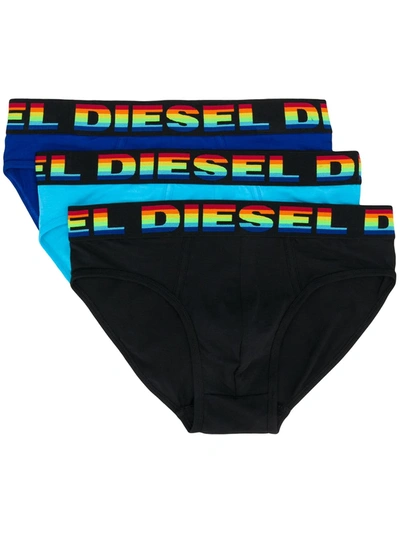 Diesel Logo Brief Pack In Black