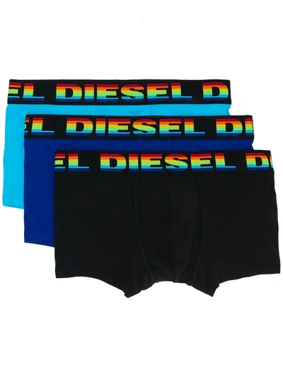 Diesel Logo Boxer Pack In Blue