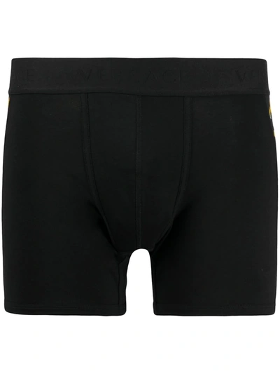 Versace Acanthus Print Boxer Shorts In Black