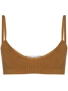 Off-white Fine-knit Strappy Bralette In Brown