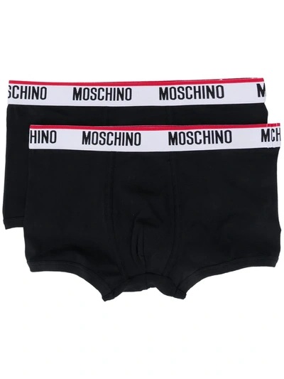 Moschino Logo Boxers In Black