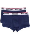 Moschino Logo Waistband Boxers In Blue