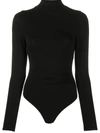 Good American Turtleneck Stretch-jersey Body In Black
