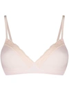 Hanro Lace Trim Wireless Bra In Neutrals