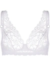 Hanro Luxury Moments Lace Unlined Underwire Bra In White