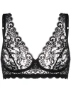 Hanro Luxury Moments Lace Wireless Bra In Black