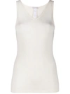 Hanro Cotton Seamless Tank Top In Cygne