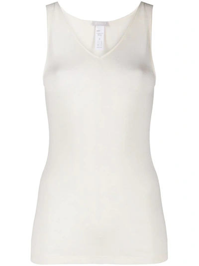 Hanro Cotton Seamless Tank Top In Cygne