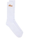 PALM ANGELS TEDDY-EMBROIDERED MID-CALF SOCKS