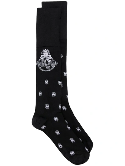 Simone Rocha Heraldic-motif Socks In Black
