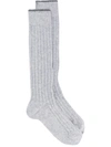 BRUNELLO CUCINELLI RIBBED HIGH SOCKS