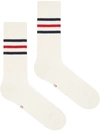 Gucci Logo Stripe Jacquard Cotton Blend Socks In White
