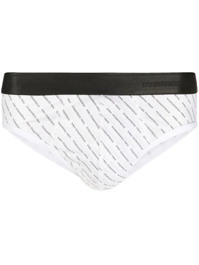 Dsquared2 Logo-print Briefs In White