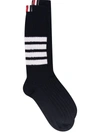 THOM BROWNE 4-BAR STRIPE COTTON SOCKS