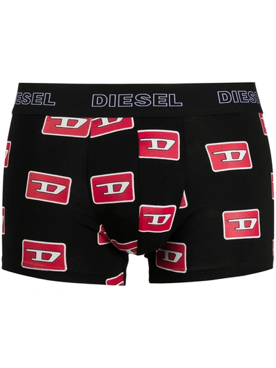 Diesel Denim Division Logo Boxers In Black