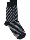 Balenciaga Men's Allover Logo Crew Socks In 1061 Blackdark Gr