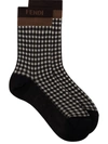 FENDI JACQUARD GINGHAM-PRINT SOCKS