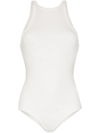Agolde Rianne High-neck Racerback Bodysuit In White