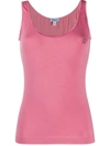 Blumarine Studded Logo Tank Top In Pink