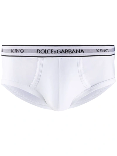 Dolce & Gabbana Logo Waistband Briefs In White