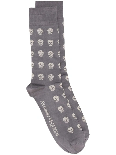 Alexander Mcqueen Skull-motif Socks In Grey