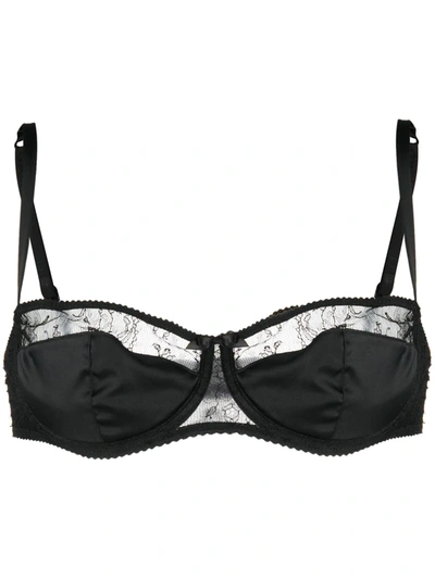 Dolce & Gabbana Lace-insert Balcony Bra In Black