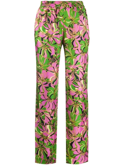 La Doublej Floral Pyjama Bottoms In Green