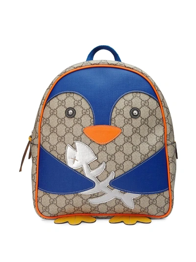 Gucci Kids Gg Supreme Penguin Backpack In Neutrals ModeSens