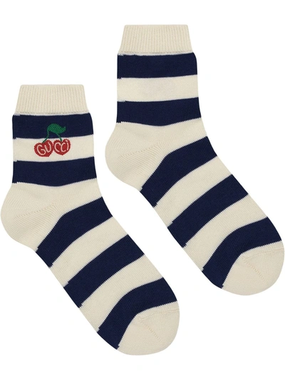 Gucci Knitted Cherry Socks In White
