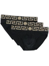 Versace Greca Border Briefs Set In Black