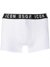 Dsquared2 Logo Boxer Shorts With Elastic Waistband In White