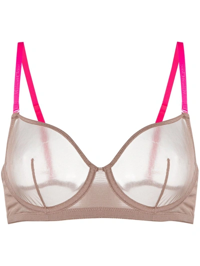 Maison Close Mesh Underwired Bra In Brown