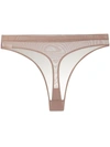 Maison Close Mesh Thong In Neutrals