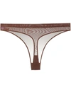 Maison Close Mesh Thong In Brown