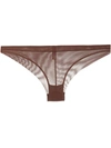 Maison Close Mesh Briefs In Brown